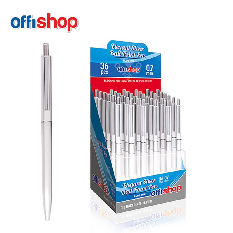 OFFISHOP Elegant Silver 0.7MM pen - Blue