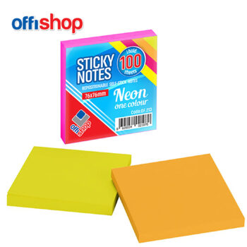 Block Sticky Notes 75X75 Neon - 100 Sheets