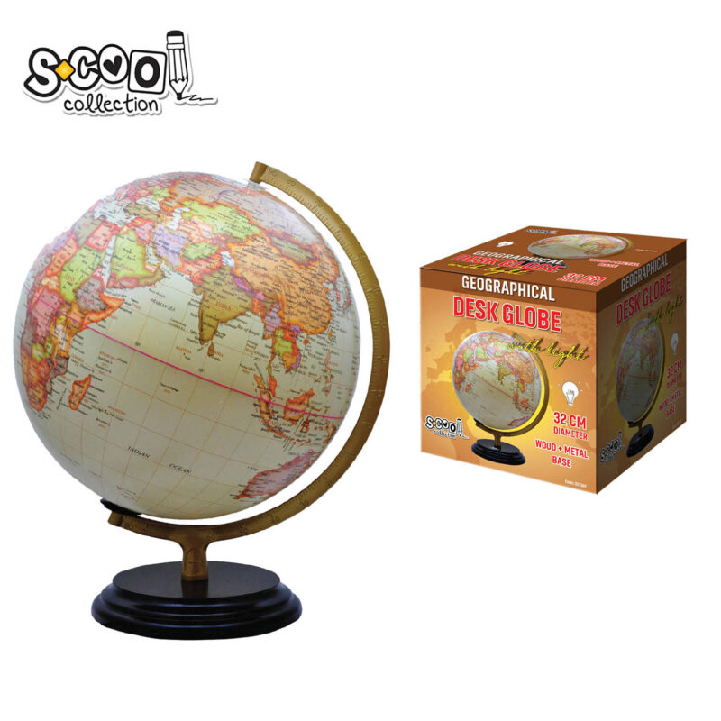 Wooden Globe with Light 32cm