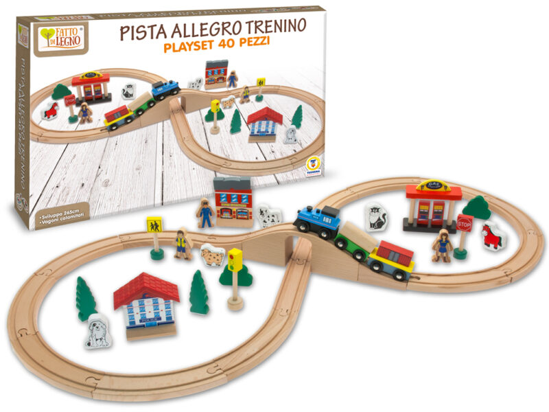 Fatto Di Legno Allegro Trenino 40 PZ Pista 265CM 23034116