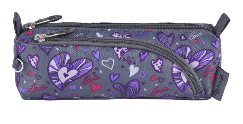 Purple Heart Pulse Pencil Wallet