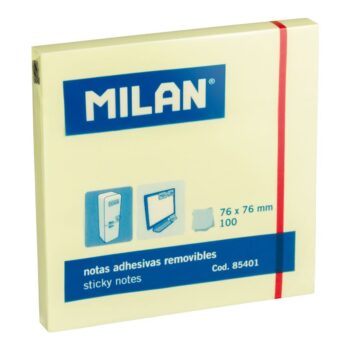 Stick Note E Verdhe 76*76MM 100 FL MILAN 85401