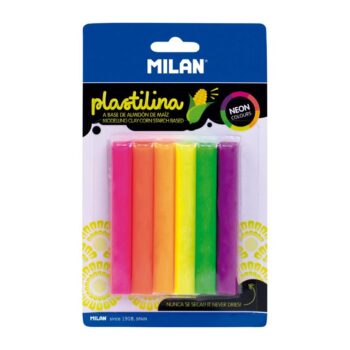 Plastelin 6 Ngjyra Neon MILAN 914706N